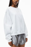 Alexander Wang white puff logo sweatshirt in structured terry