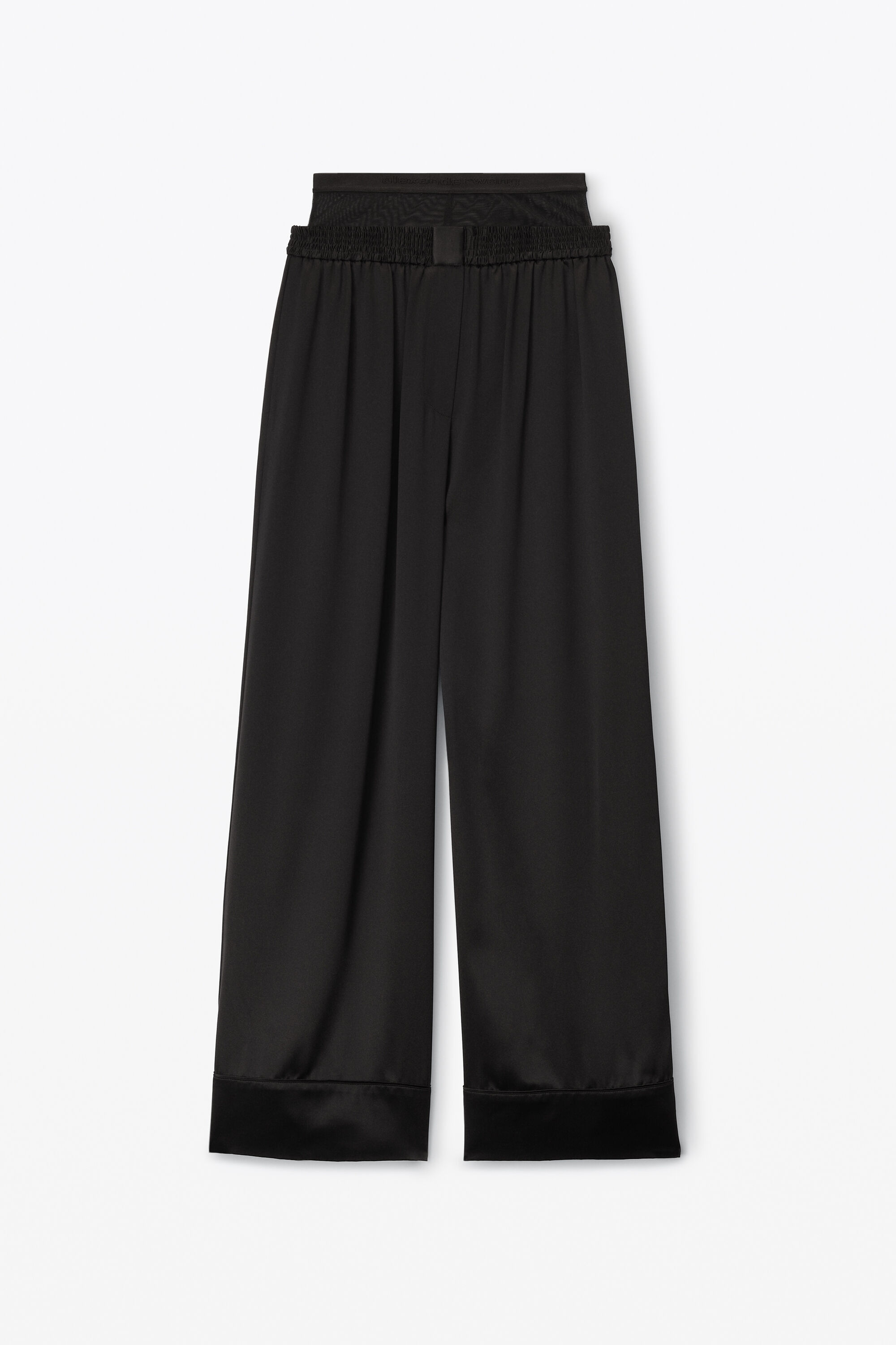 alexanderwang LAYERED BOXER PANT IN SILK CHARMEUSE