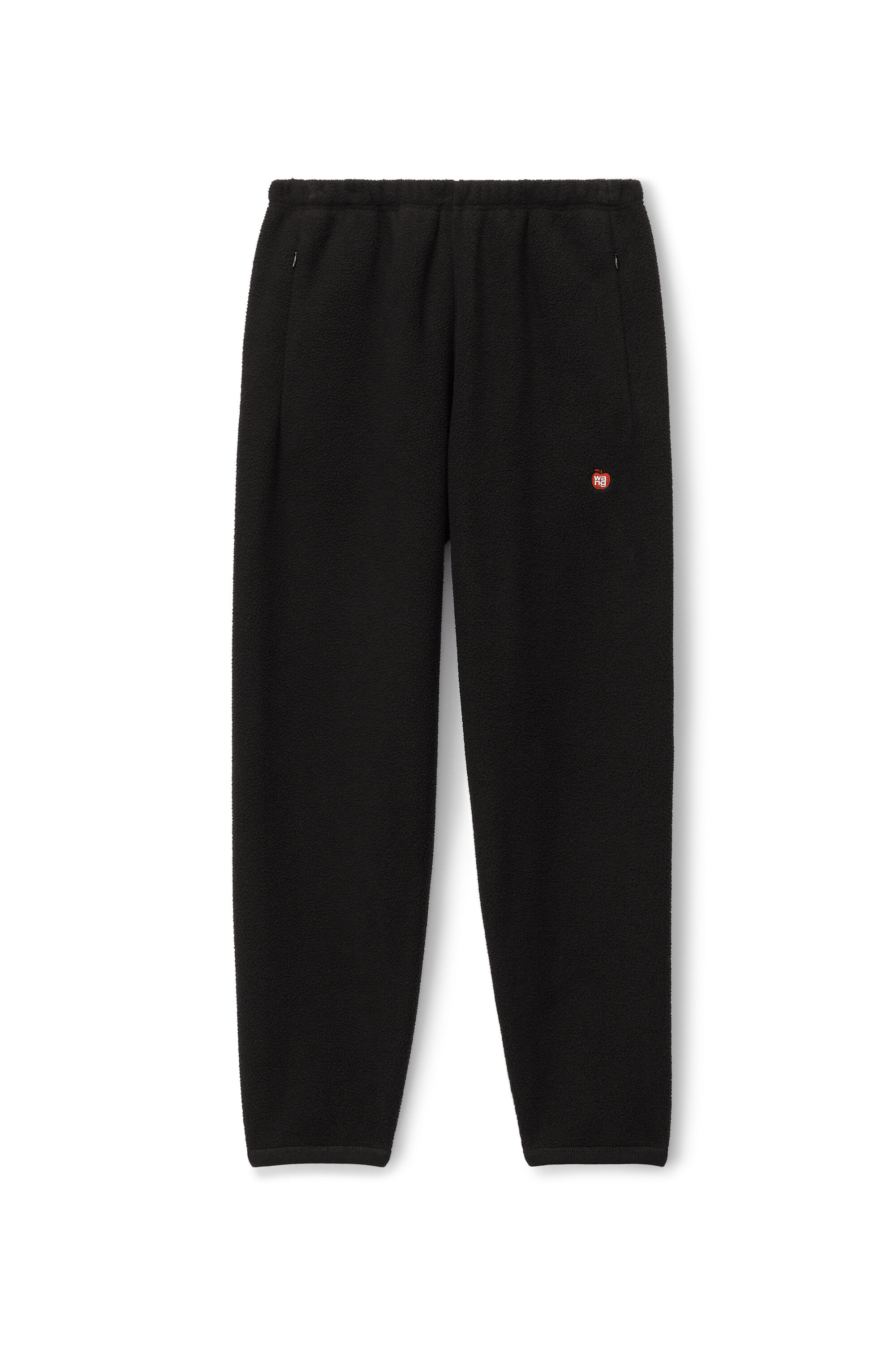 alexanderwang sweatpant in teddy fleece with red apple logo BLACK