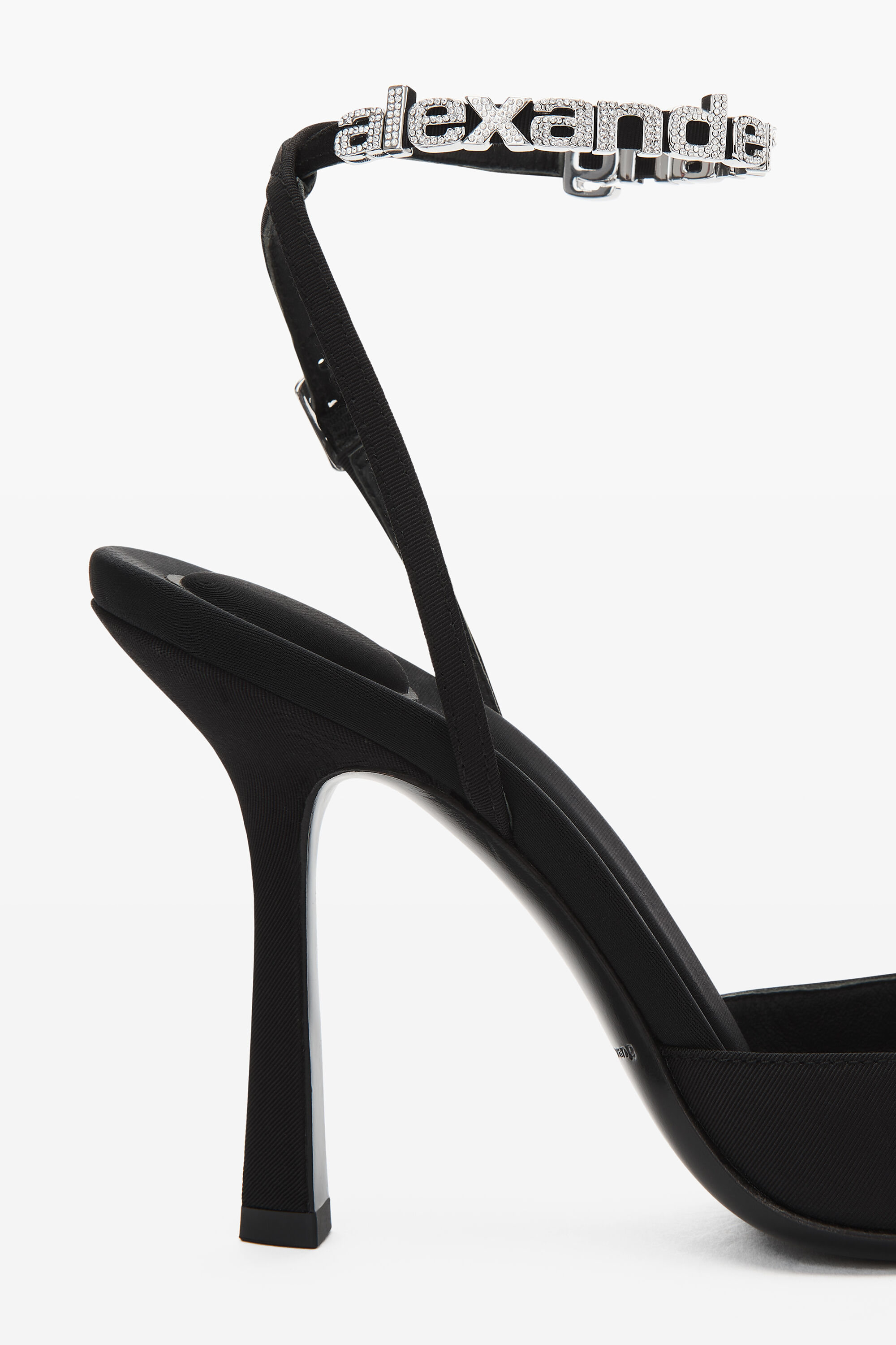 alexanderwang DELPHINE 105 LOGO STRAP PUMP IN VISCOSE BLACK