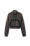 Alexander Wang washed shadow cropped zip-up jacket in cotton terry