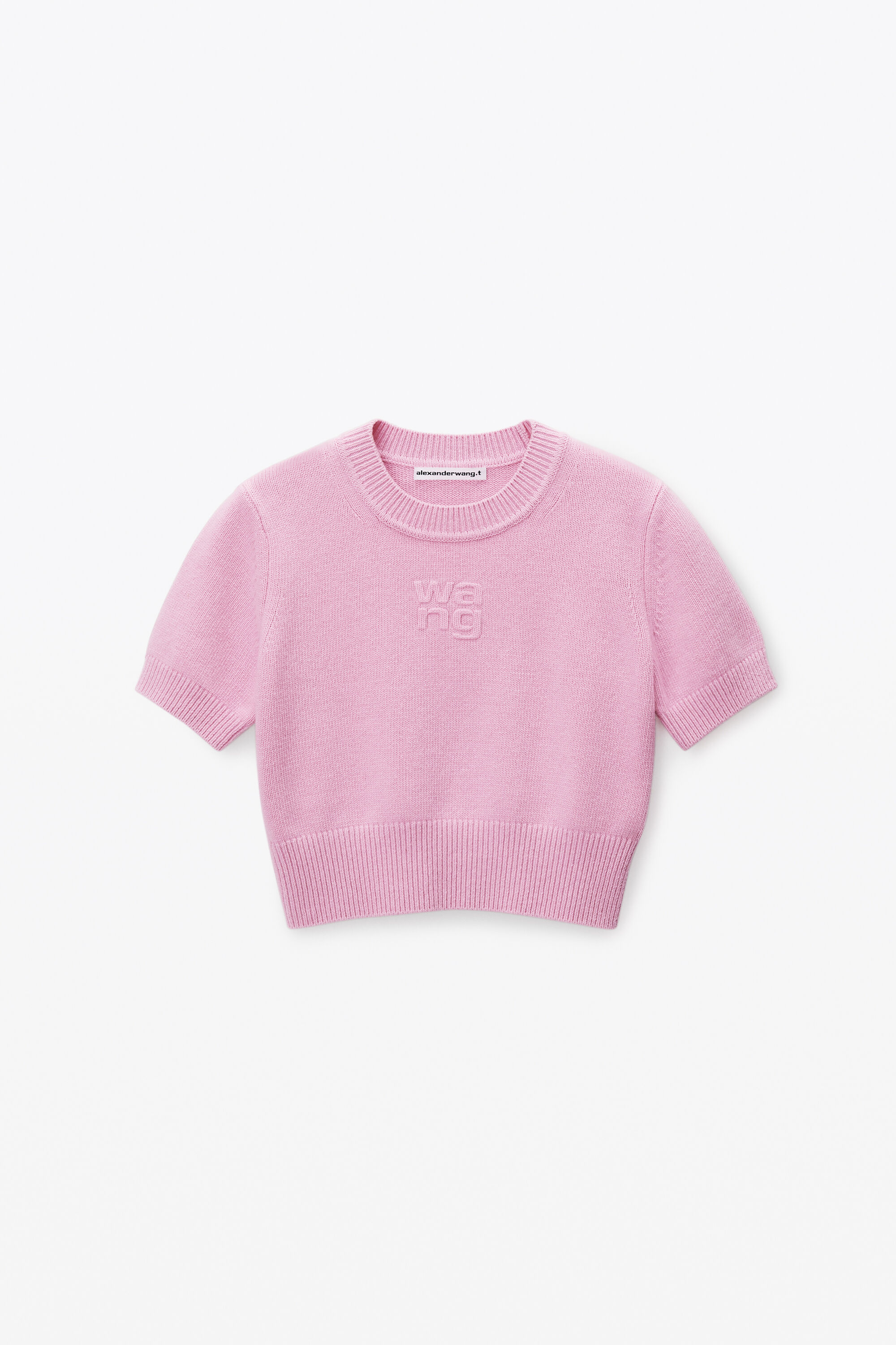 Short Sleeve Cropped Pullover in PINK LAVENDER 