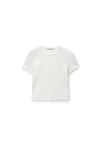 Alexander Wang white kurzes t-shirt aus jacquardgewebe mit logo