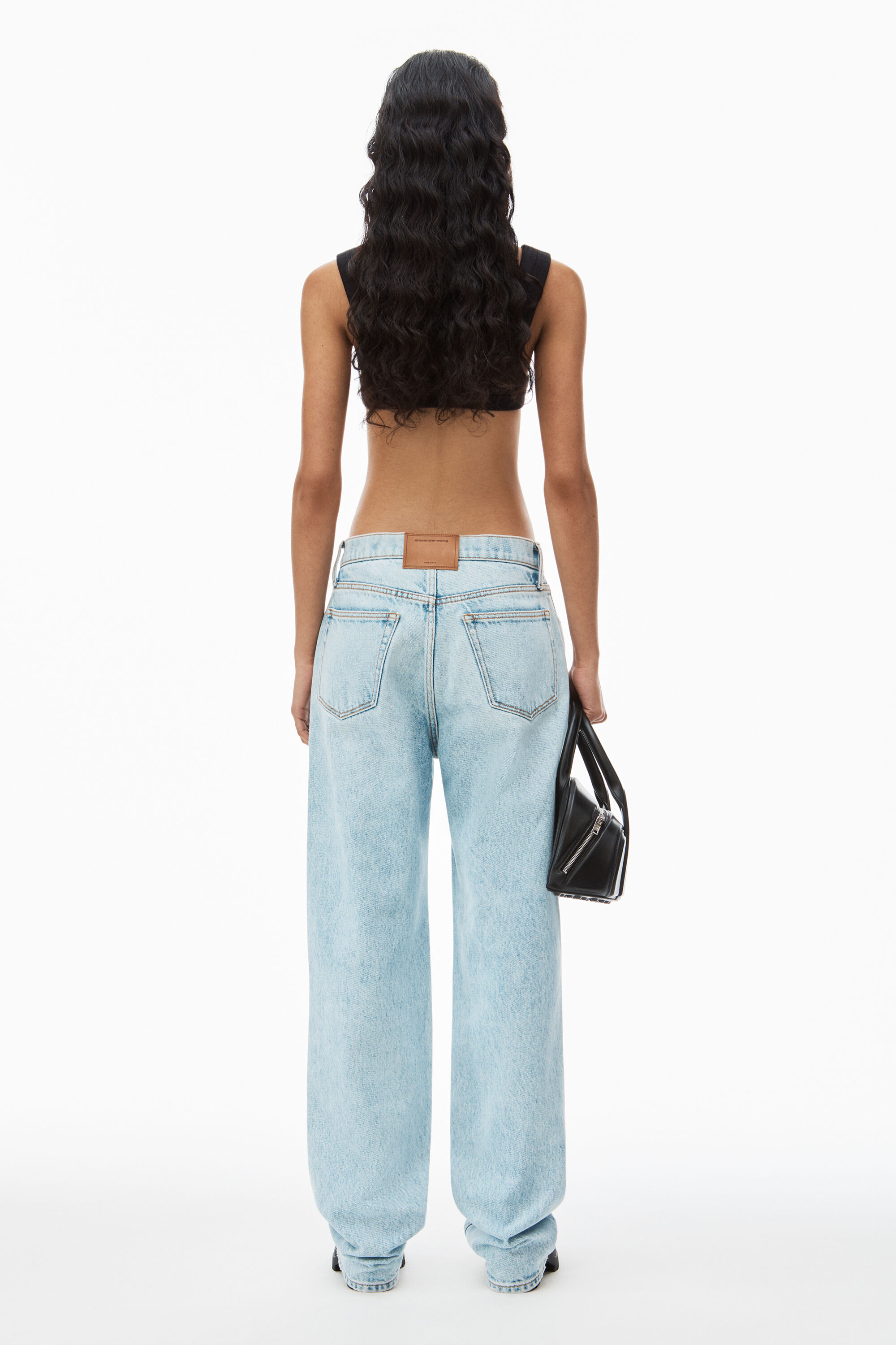 alexanderwang EZ cut-out logo denim jean BLEACH 