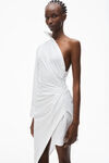 Alexander Wang white elegantes asymmetrisches midikleid