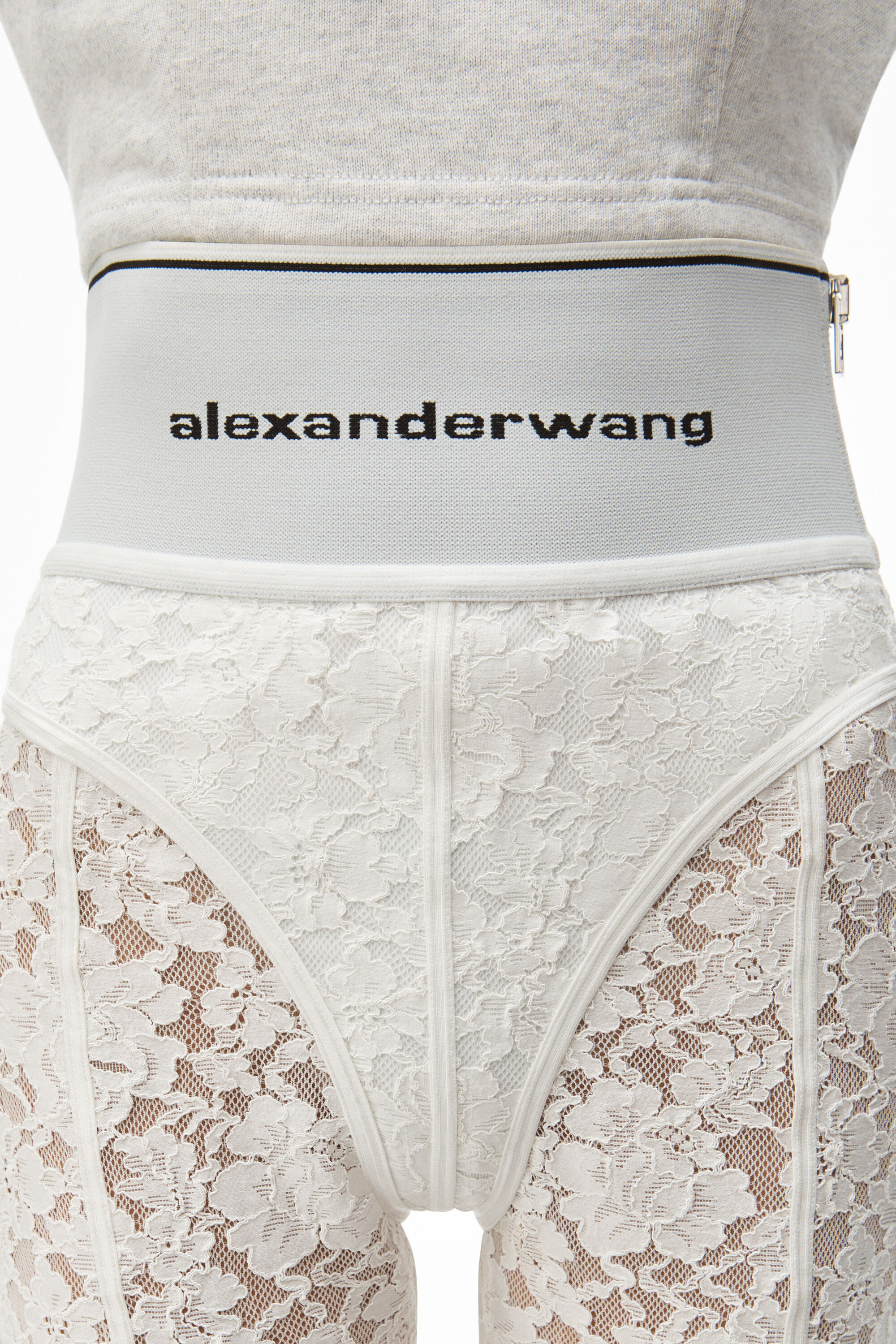 alexander wang white lace biker shorts