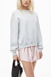 Alexander Wang light heather grey puff logo sweatshirt in structured terry