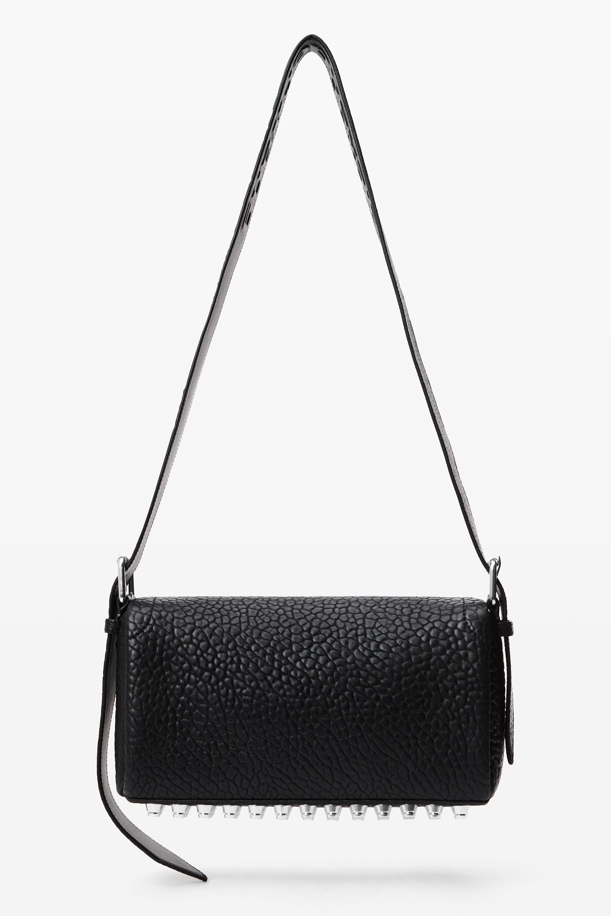 Ricco Medium Flap Bag in Lambskin Leather in BLACK | alexanderwang®