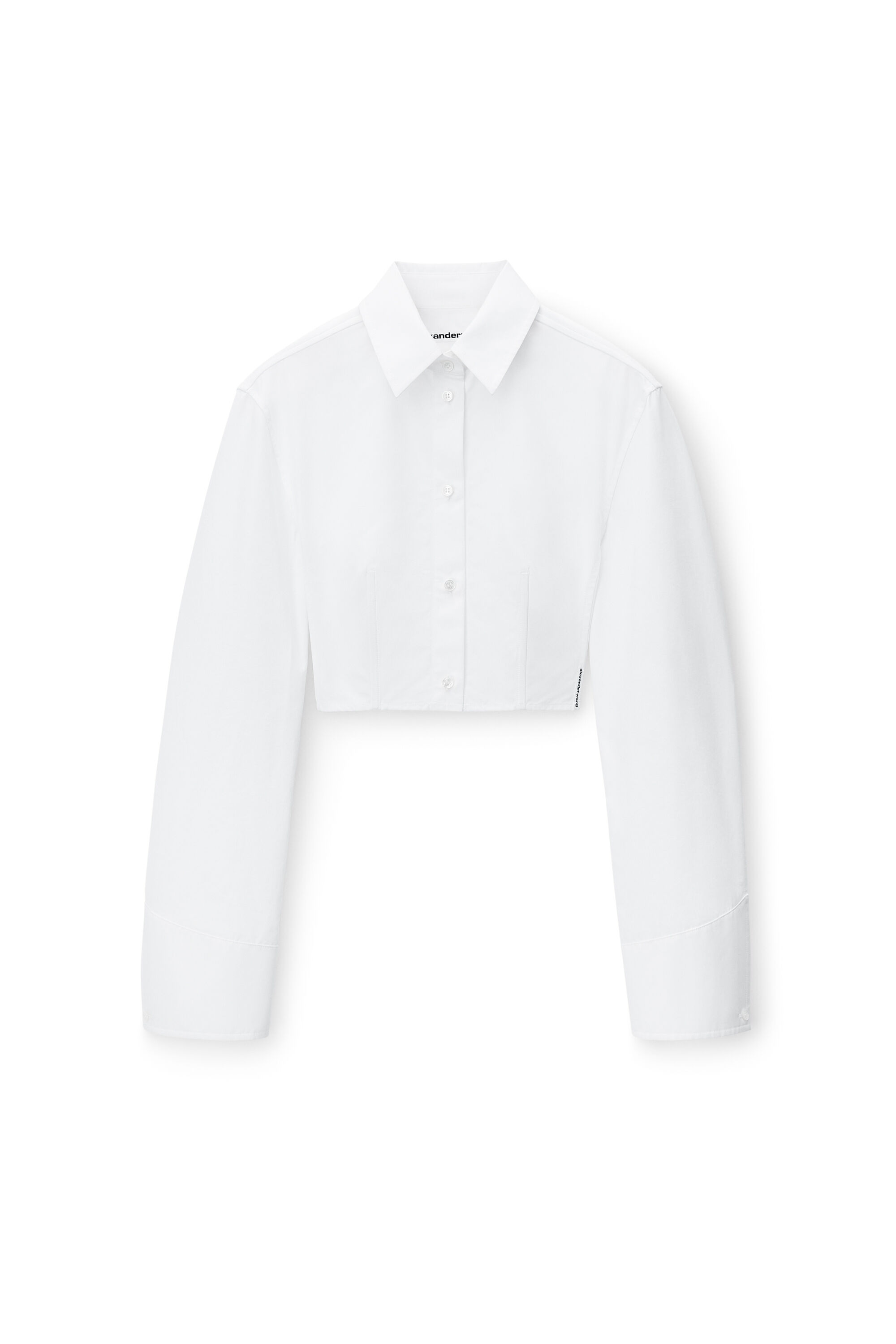 alexanderwang Cropped Structured Shirt in Organic Cotton WHITE 