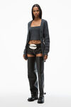 Alexander Wang charcoal cardigan pré-stylé avec top intégré