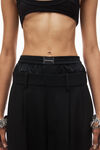 wool low-rise tailored  trouser with pre-styled logo boxer waistband