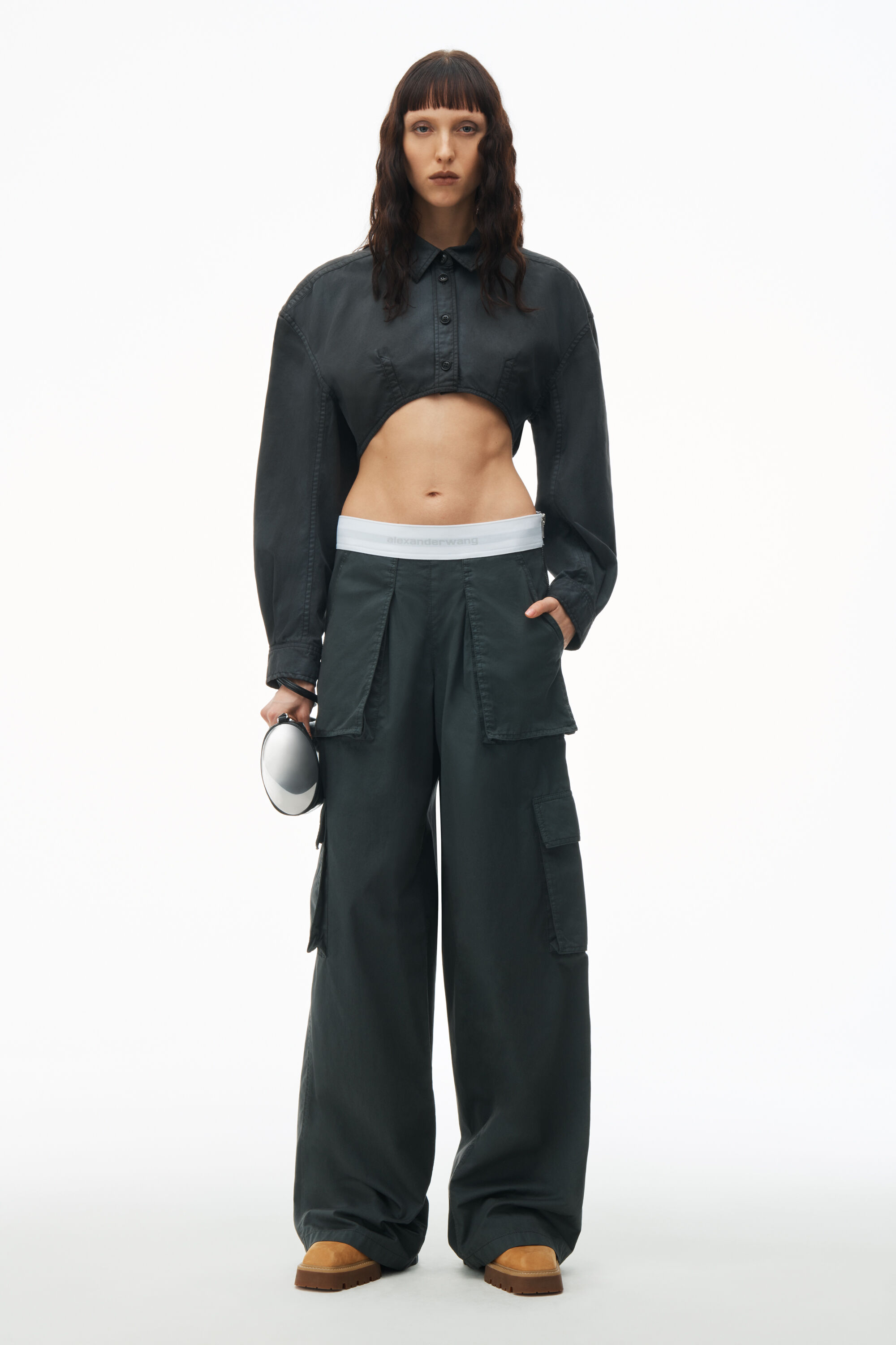 adidas Originals by Alexander Wang Grey Graphic 80s Leggings adidas  Originals by Alexander Wang