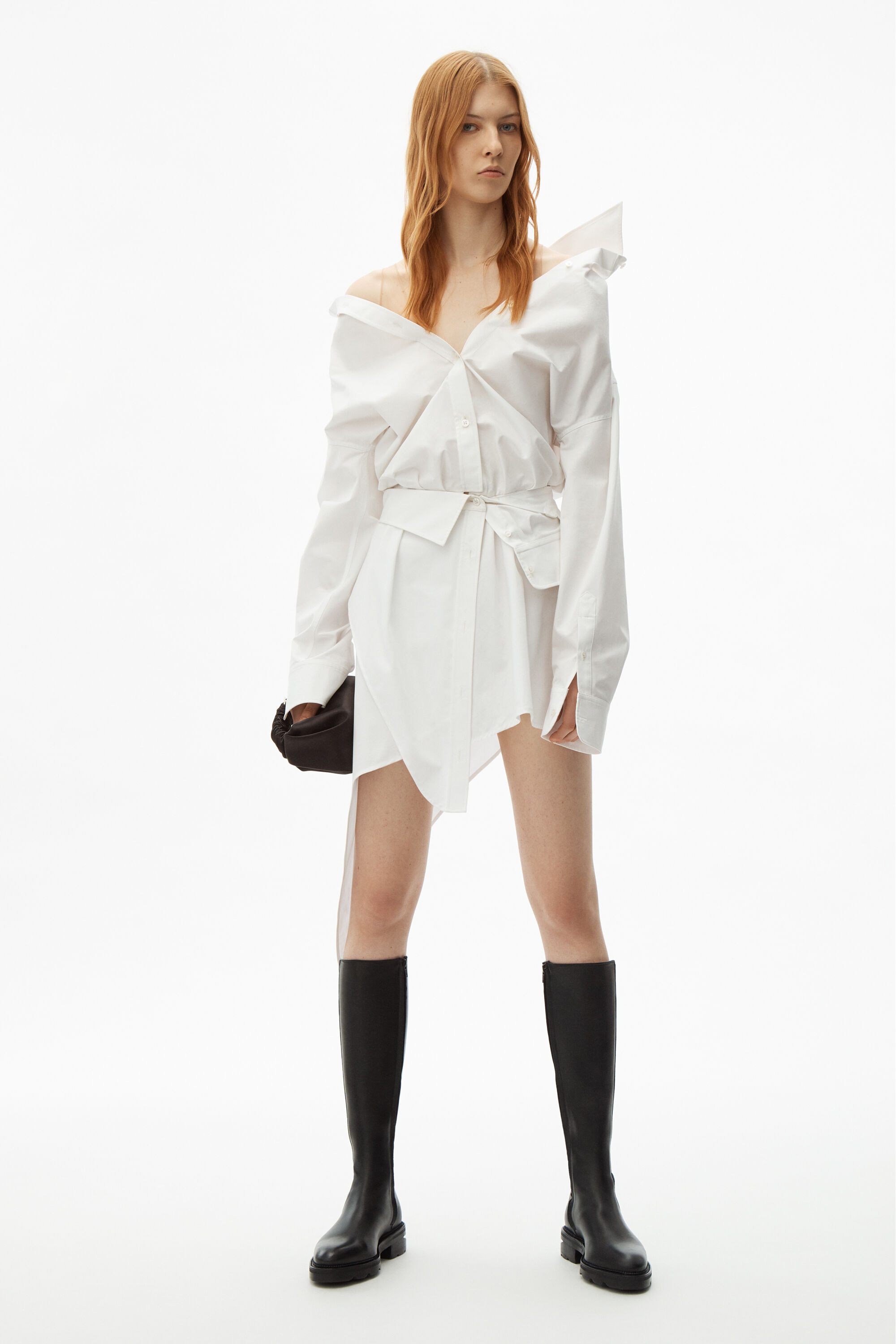 alexander wang white shirt dress