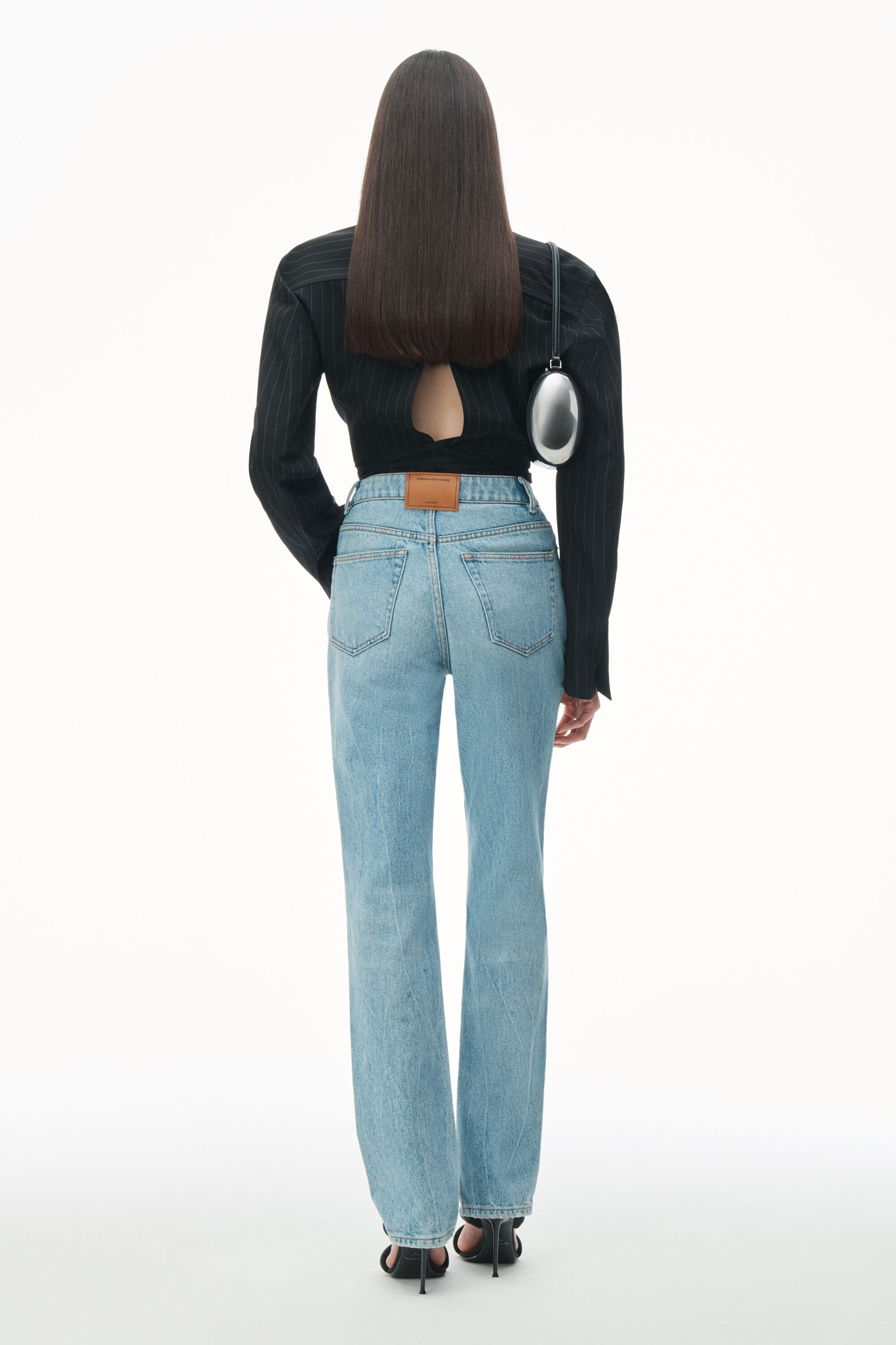 alexanderwang FLY HIGH-RISE STACKED JEAN IN DENIM 