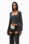 Alexander Wang charcoal twin-set con cardigan con dettagli integrati