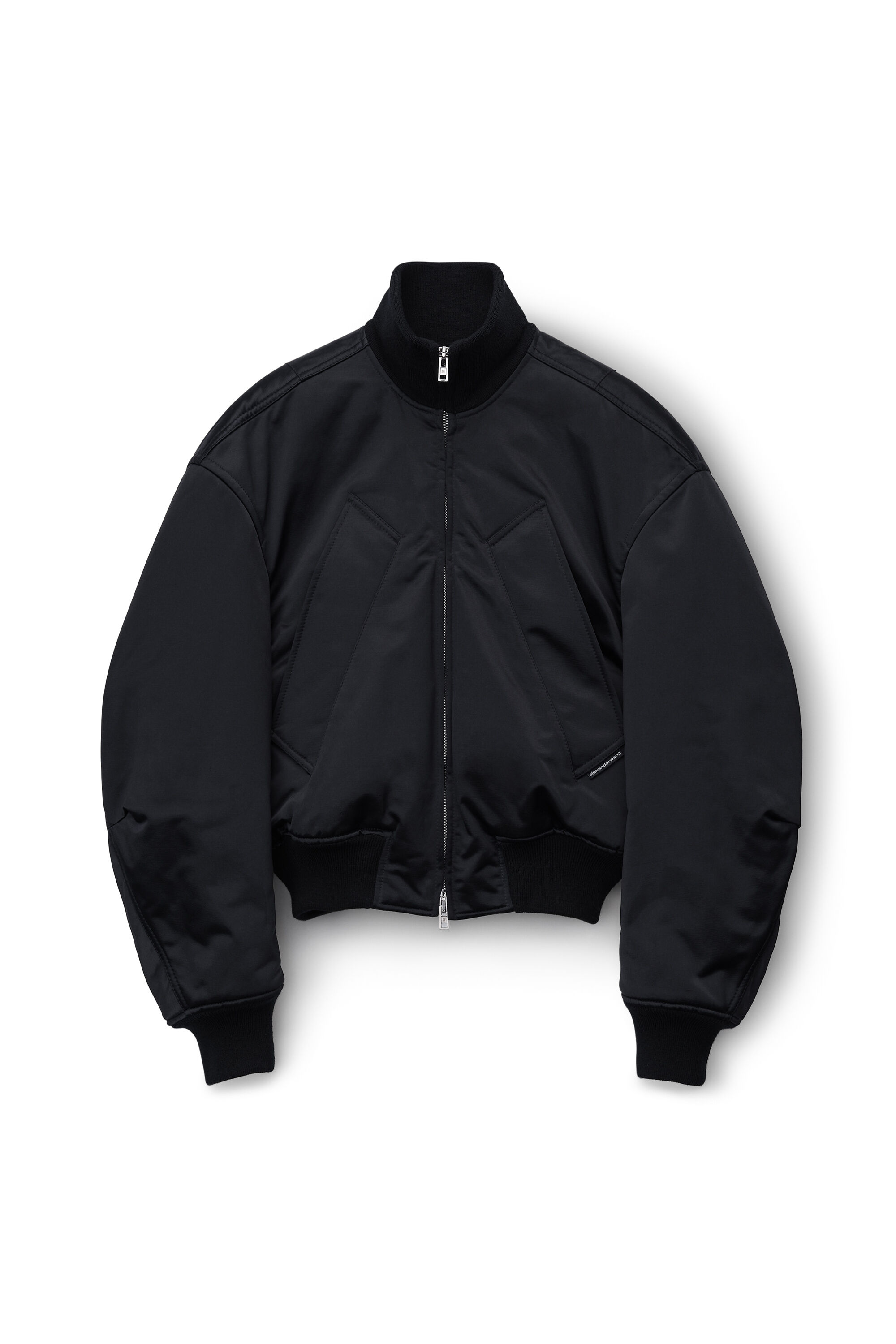 alexanderwang bomber jacket in sateen BLACK - alexanderwang