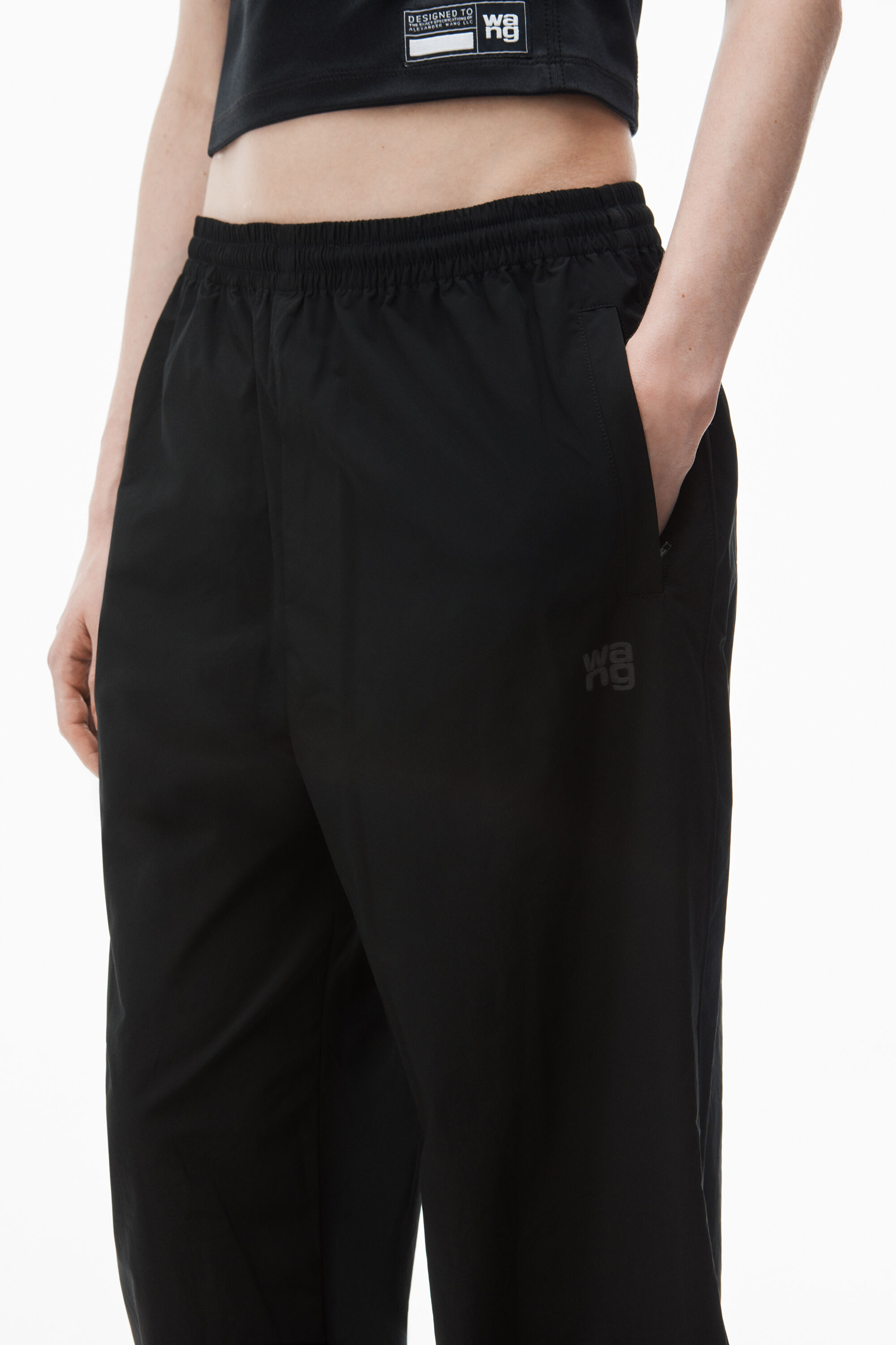 alexanderwang TRACK PANTS IN NYLON BLACK - alexanderwang® US