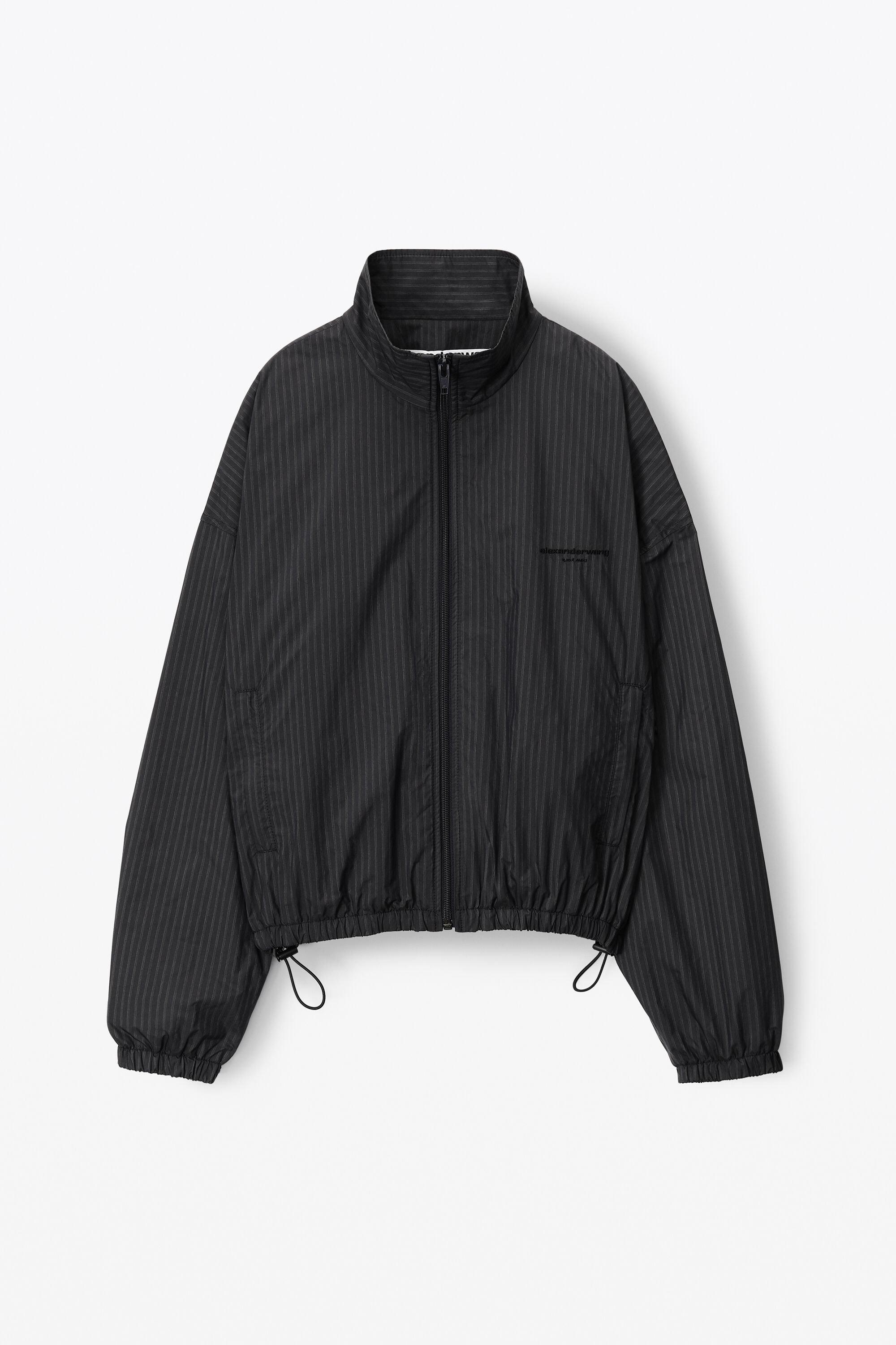 alexanderwang coaches track jacket in nylon stripe MIDNIGHT