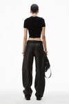 Alexander Wang black cropped zip-up hoodie in chenille