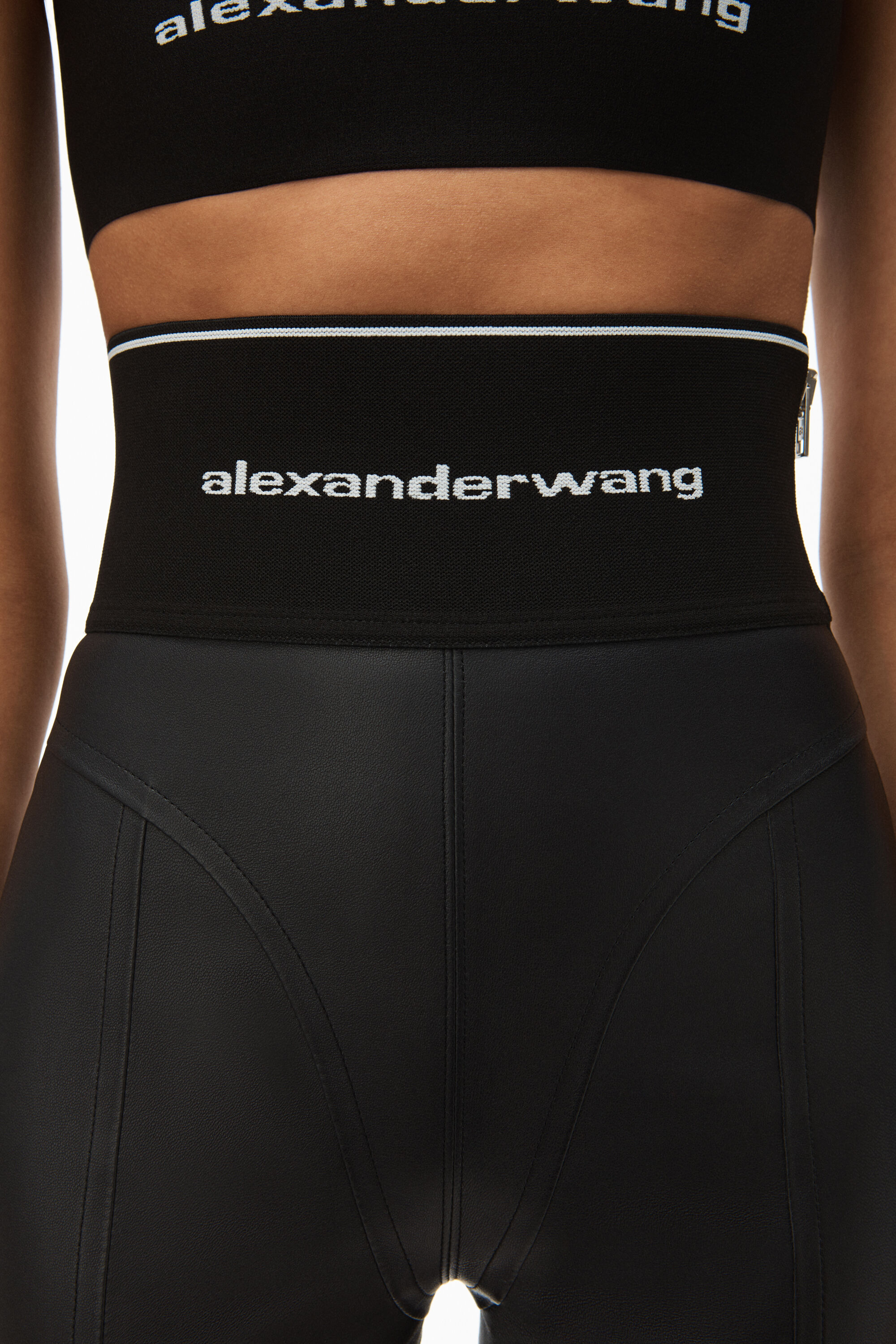 alexander wang leather biker shorts