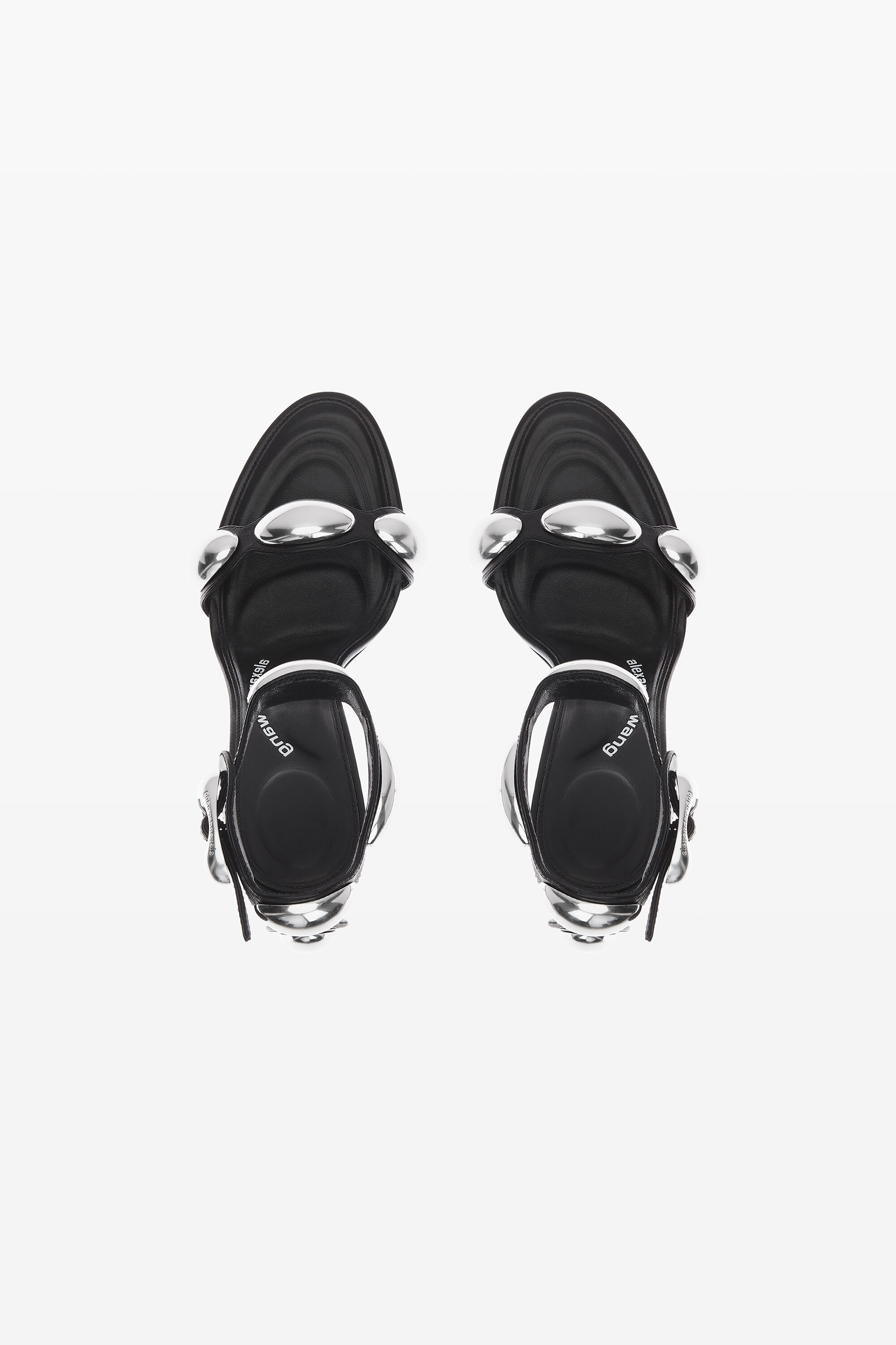 dome 105 high heel goatskin sandal in BLACK | alexanderwang®