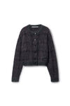 Alexander Wang pink/ black plaid plaid cardigan in jacquard knit