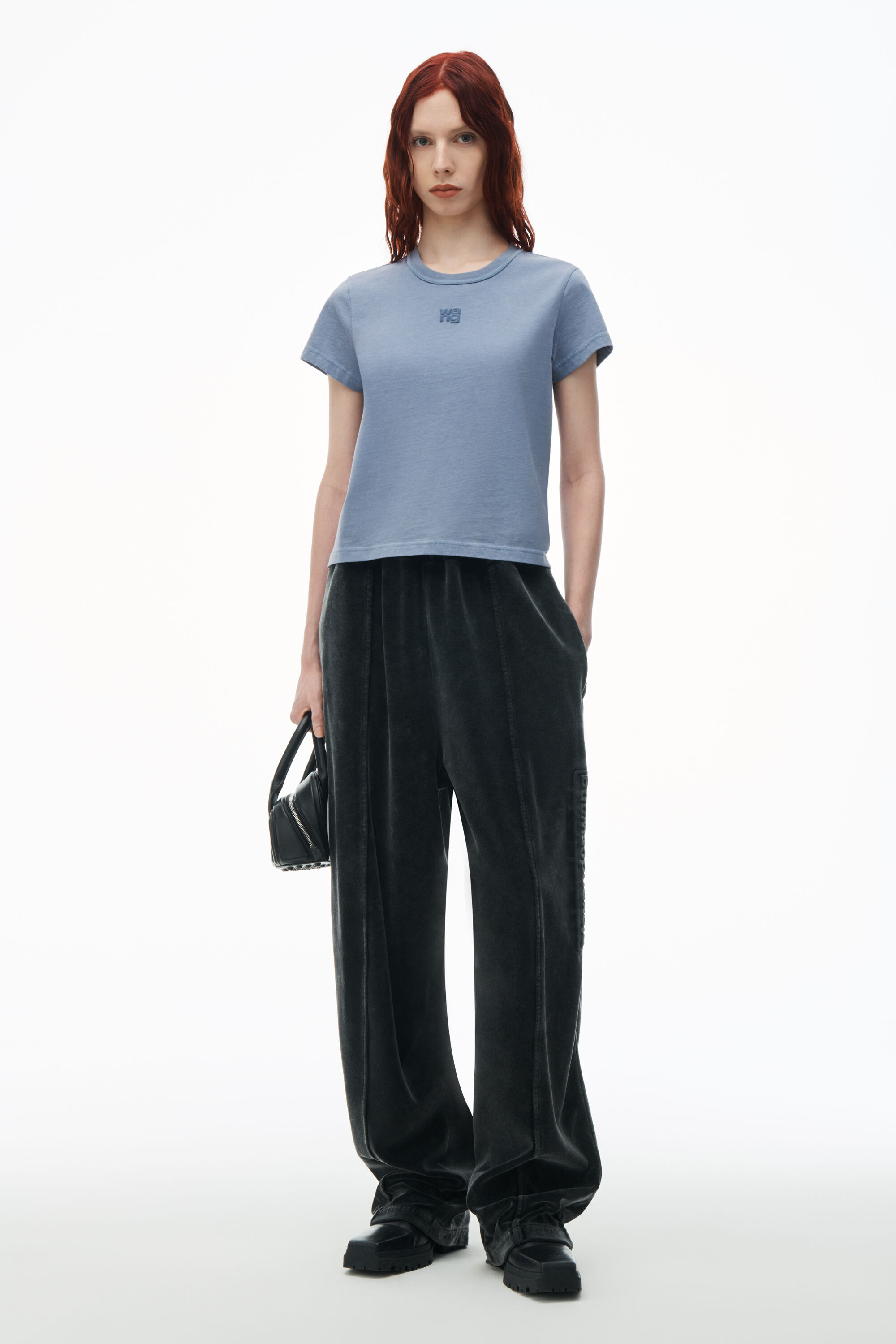 alexanderwang Puff logo shrunken tee in cotton jersey SOFT