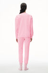 Alexander Wang light pink unisex long sleeve in cotton waffle thermal