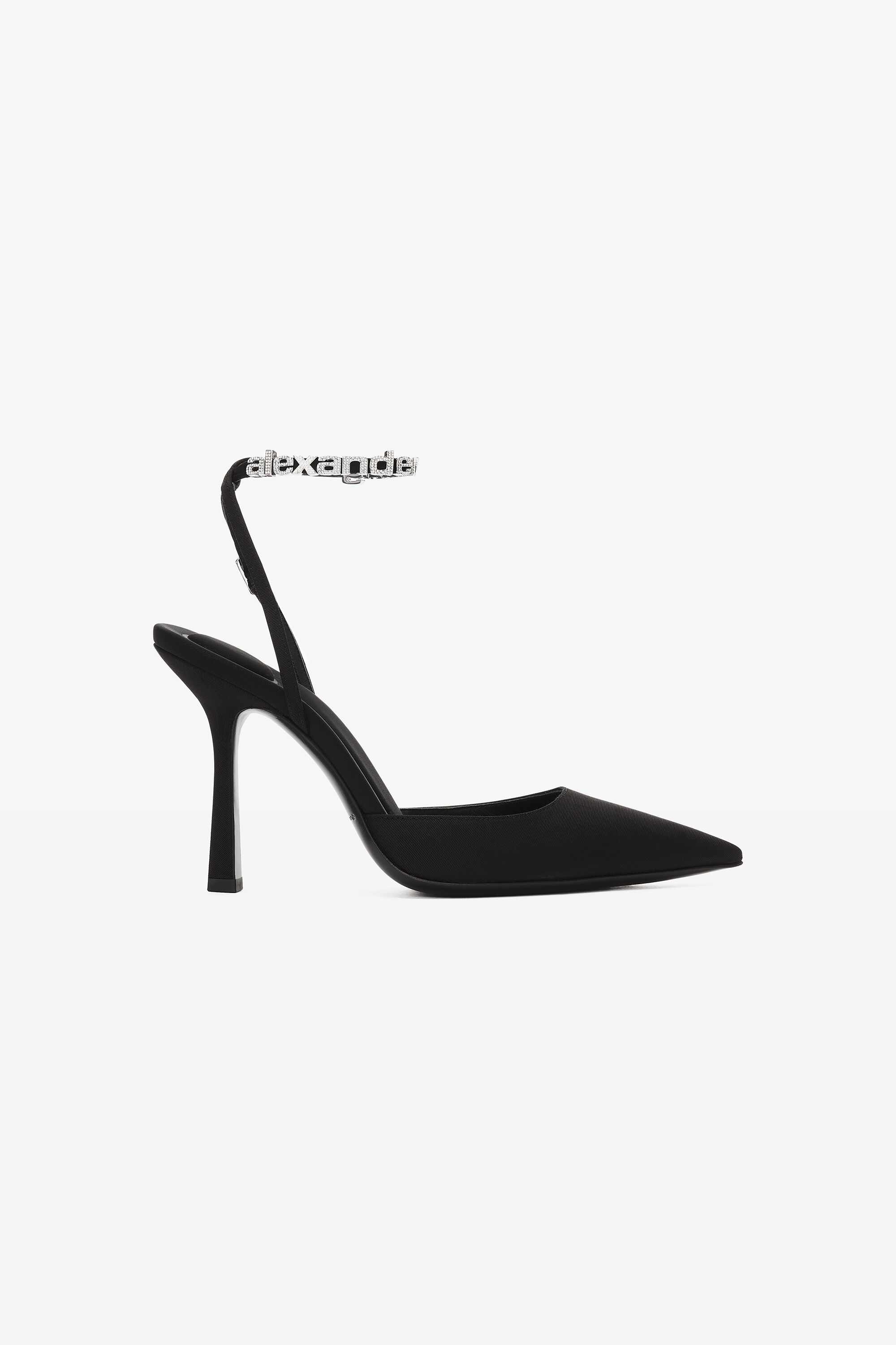 alexanderwang DELPHINE 105 LOGO STRAP PUMP IN VISCOSE BLACK