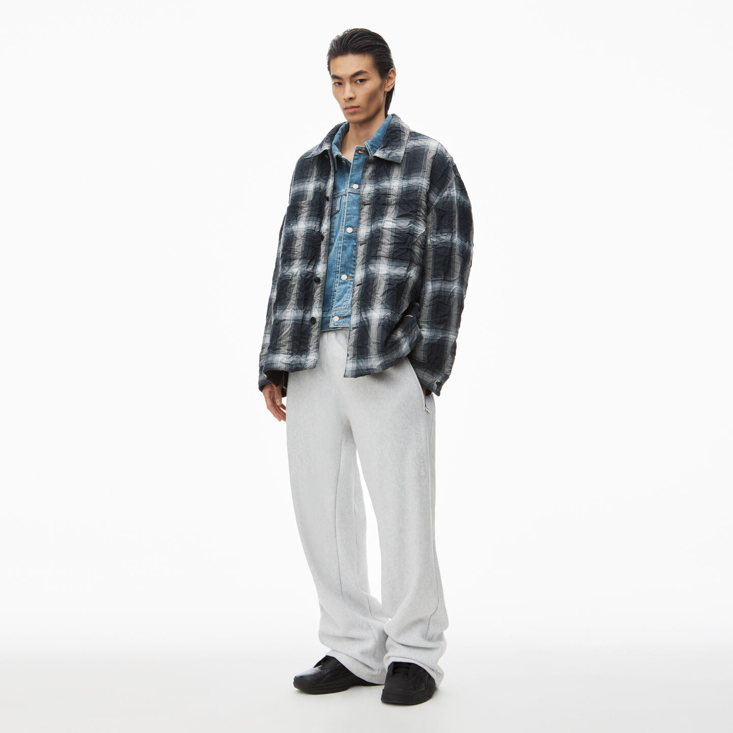 Alexander Wang Logo Embroidered Oversized Sweatpants In Heavy Cotton Terry In Multi