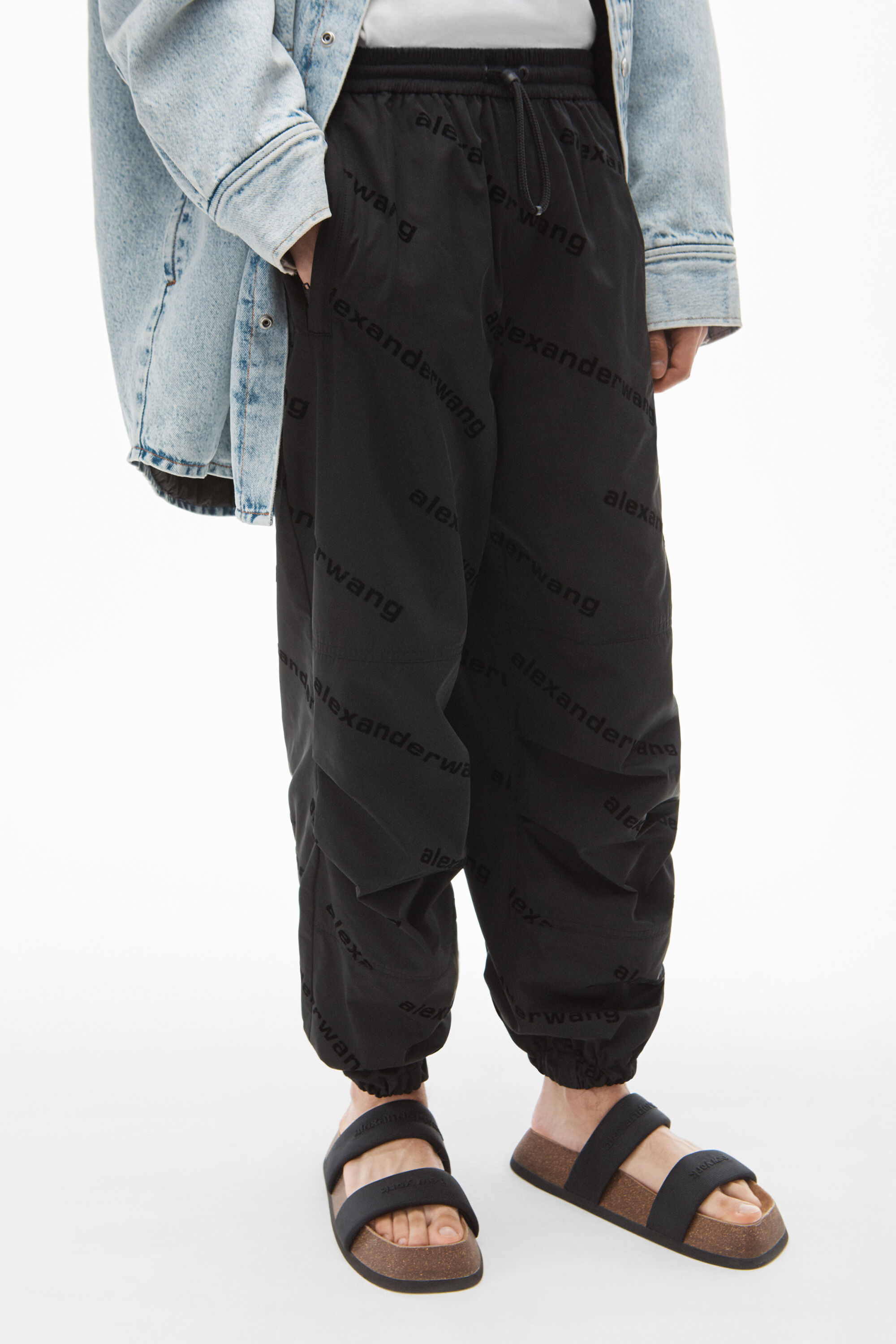 alexander wang logo track pants