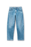 Alexander Wang washed light blue abgerundete oversize-jeans mit niedriger leibhöhe