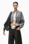 Alexander Wang grey multi cardigan con logo goffrato