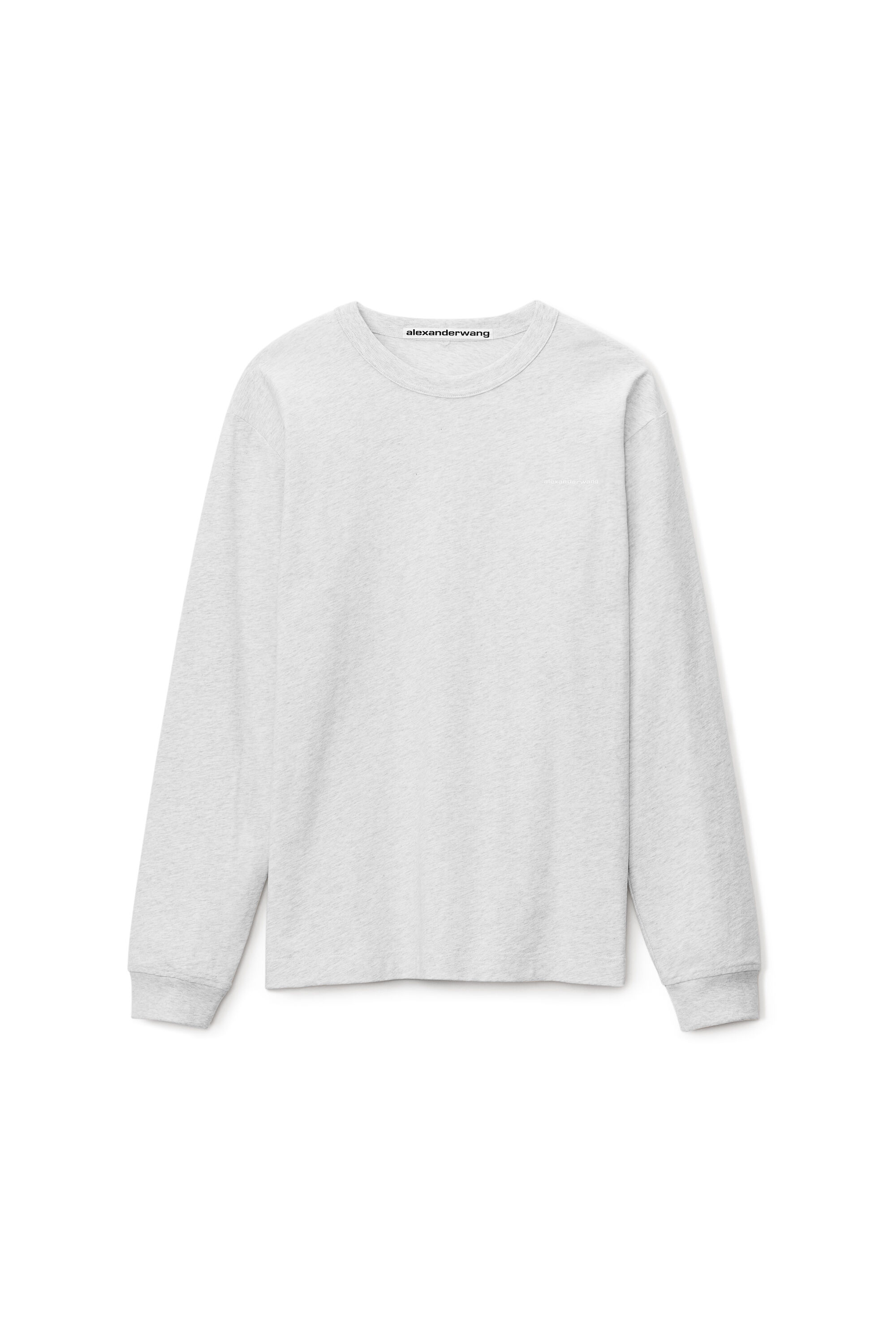 alexanderwang LONG-SLEEVE TEE IN HIGH TWIST JERSEY LIGHT HEATHER