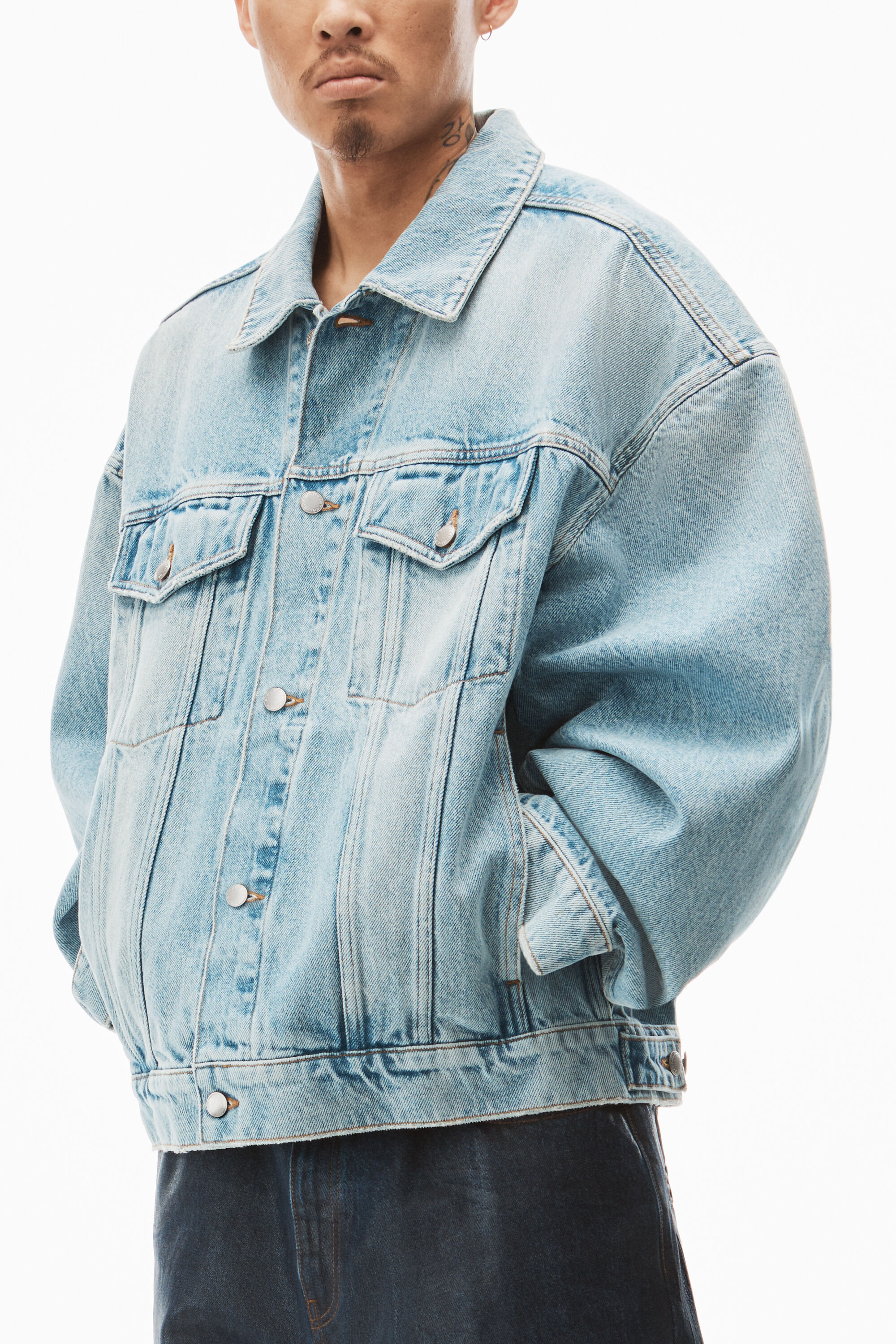 alexanderwang CORE DENIM TRUCKER JACKET IN DENIM