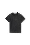 Alexander Wang acid black t-shirt effet rétréci délavé à l'acide avec logo en relief