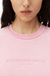 Alexander Wang acid candy pink logo embossed acid wash shrunken tee