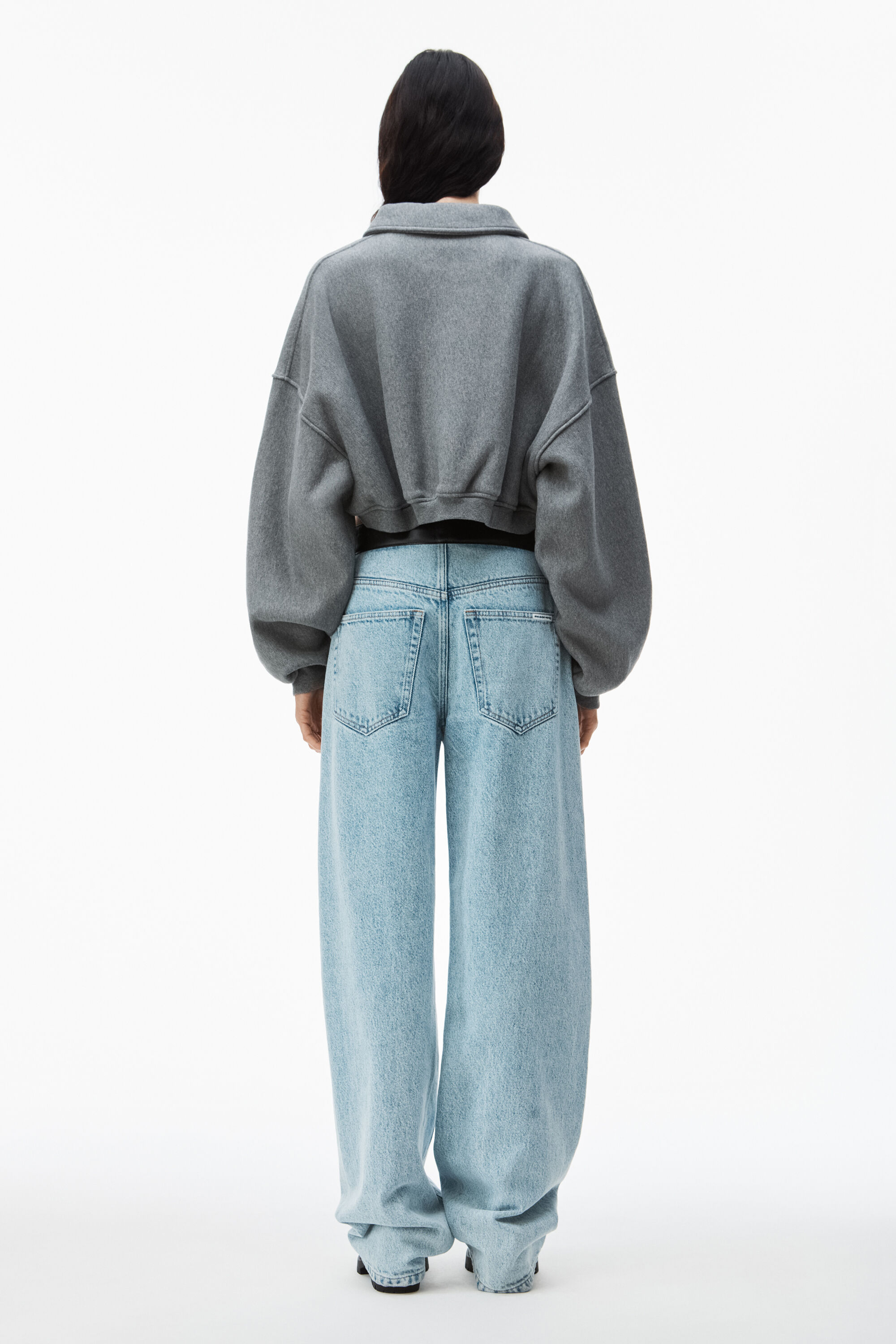 alexanderwang half zip sweatshirt in classic terry SIDEWALK