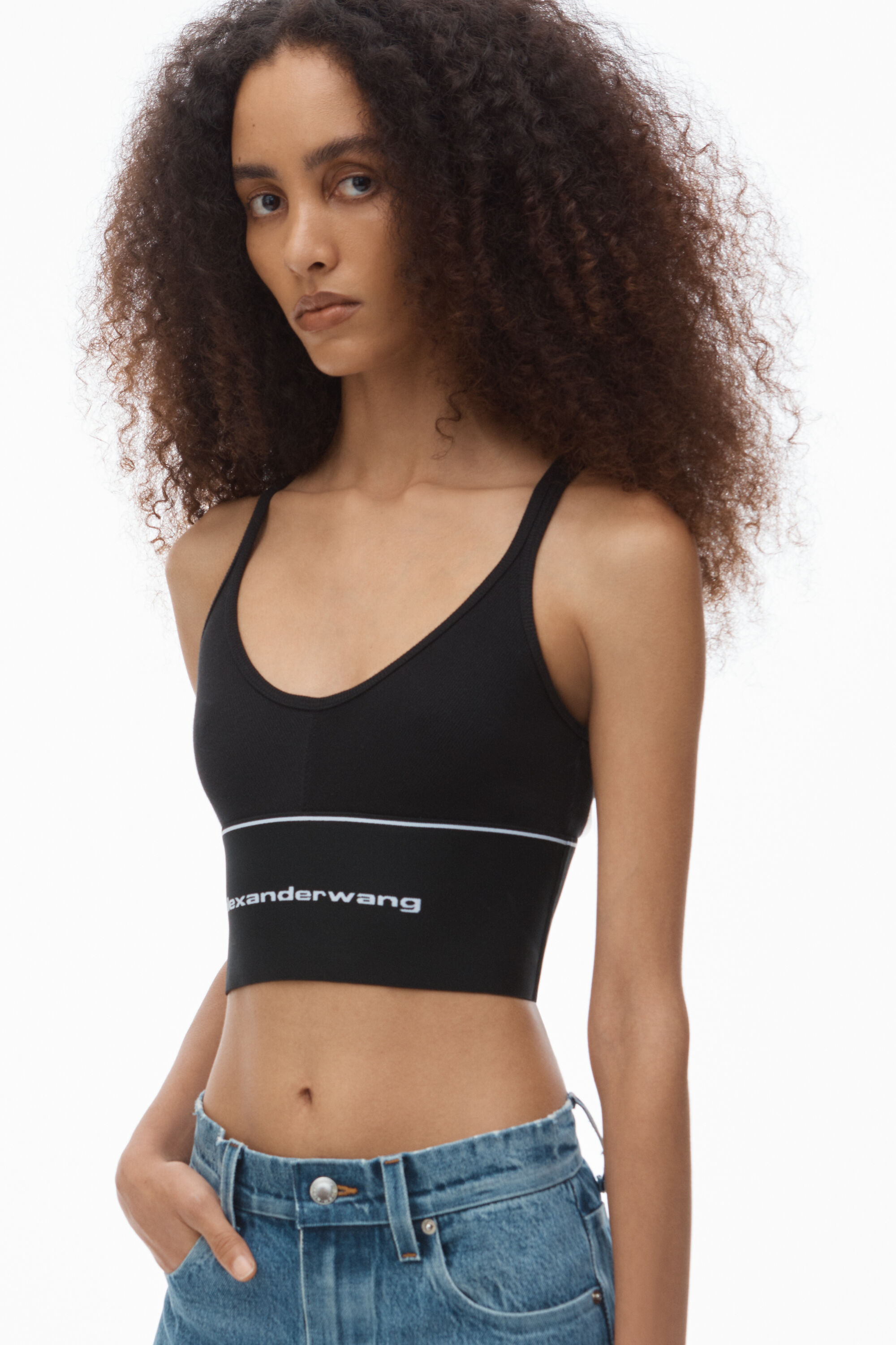 alexanderwang LOGO ELASTIC BRA IN 