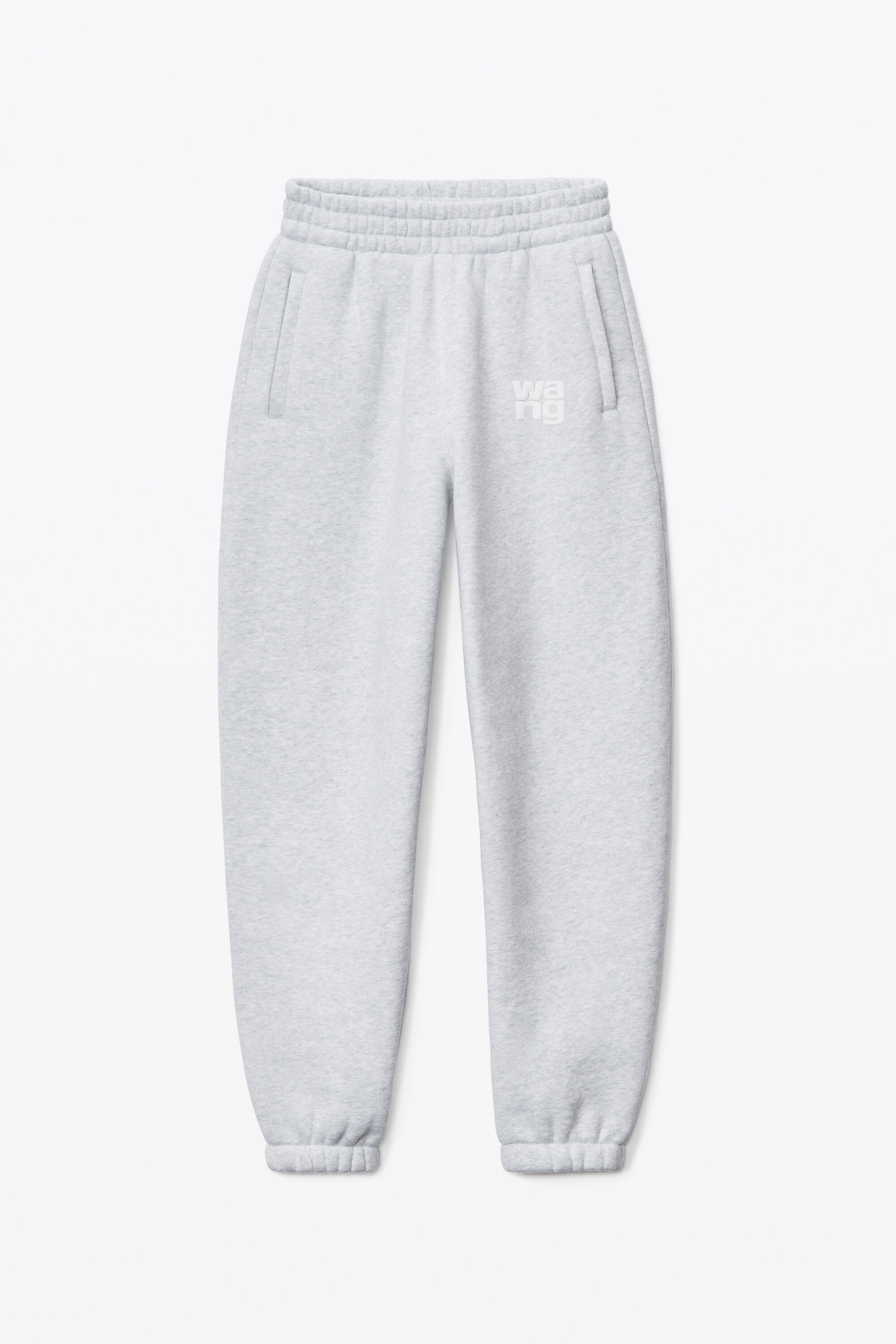 PUFF LOGO SWEATPANT IN STRUCTURED TERRY in LIGHT HEATHER GREY alexanderwang