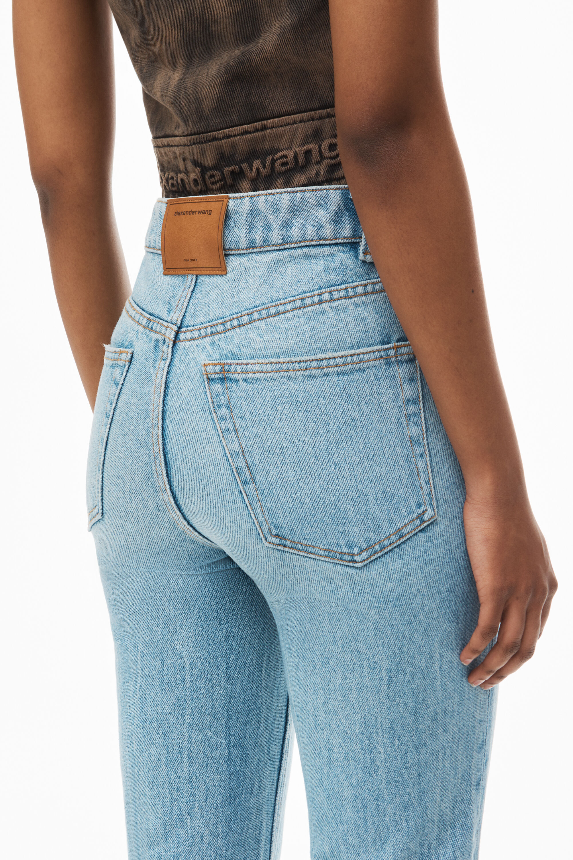 alexanderwang fly high-waist stacked jean in denim VINTAGE