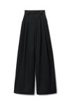 high-waist wide-leg pant in wool twill