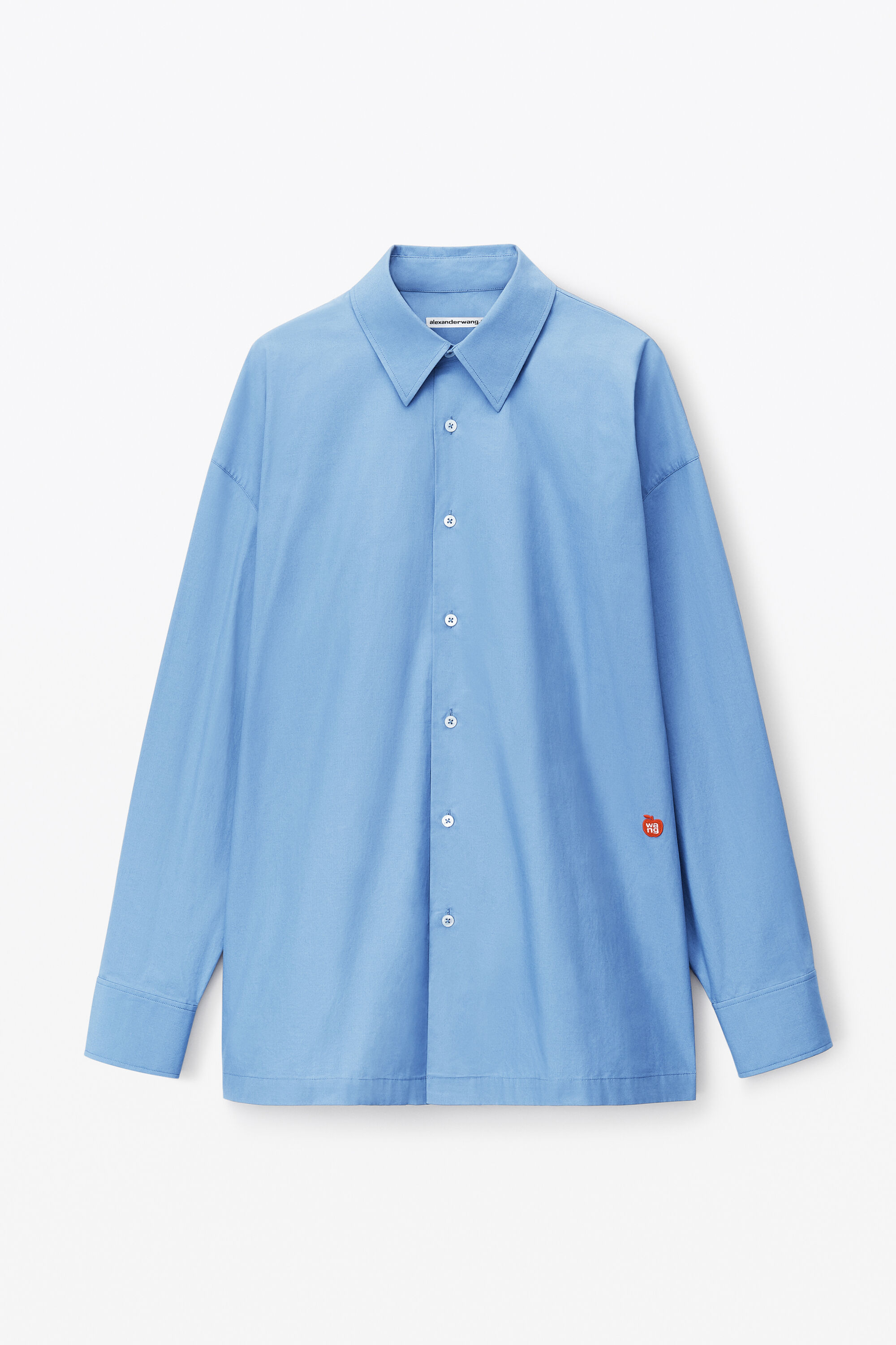 alexanderwang button up boyfriend shirt in compact cotton with 