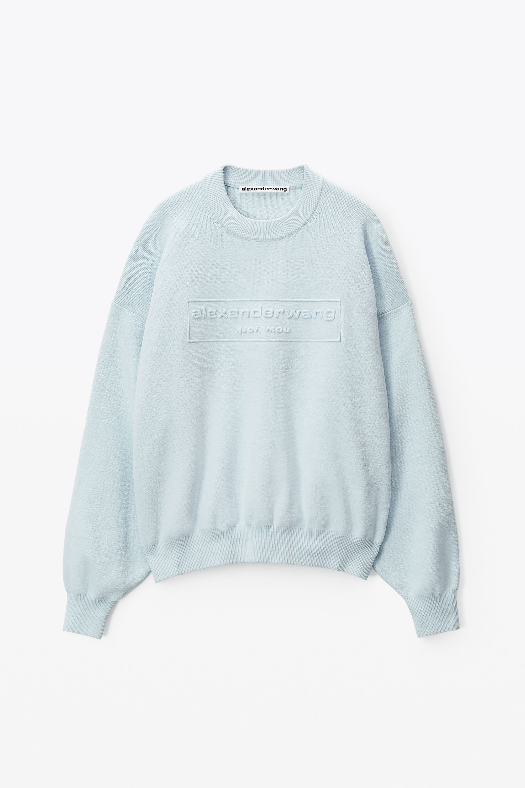 alexanderwang PULLOVER SWEATER IN RIBBED CHENILLE ARIEL BLUE