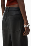 Alexander Wang black low-rise five-pocket pant in lambskin leather