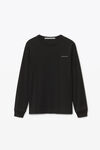 Alexander Wang black t-shirt a maniche lunghe in jersey a forte torsione