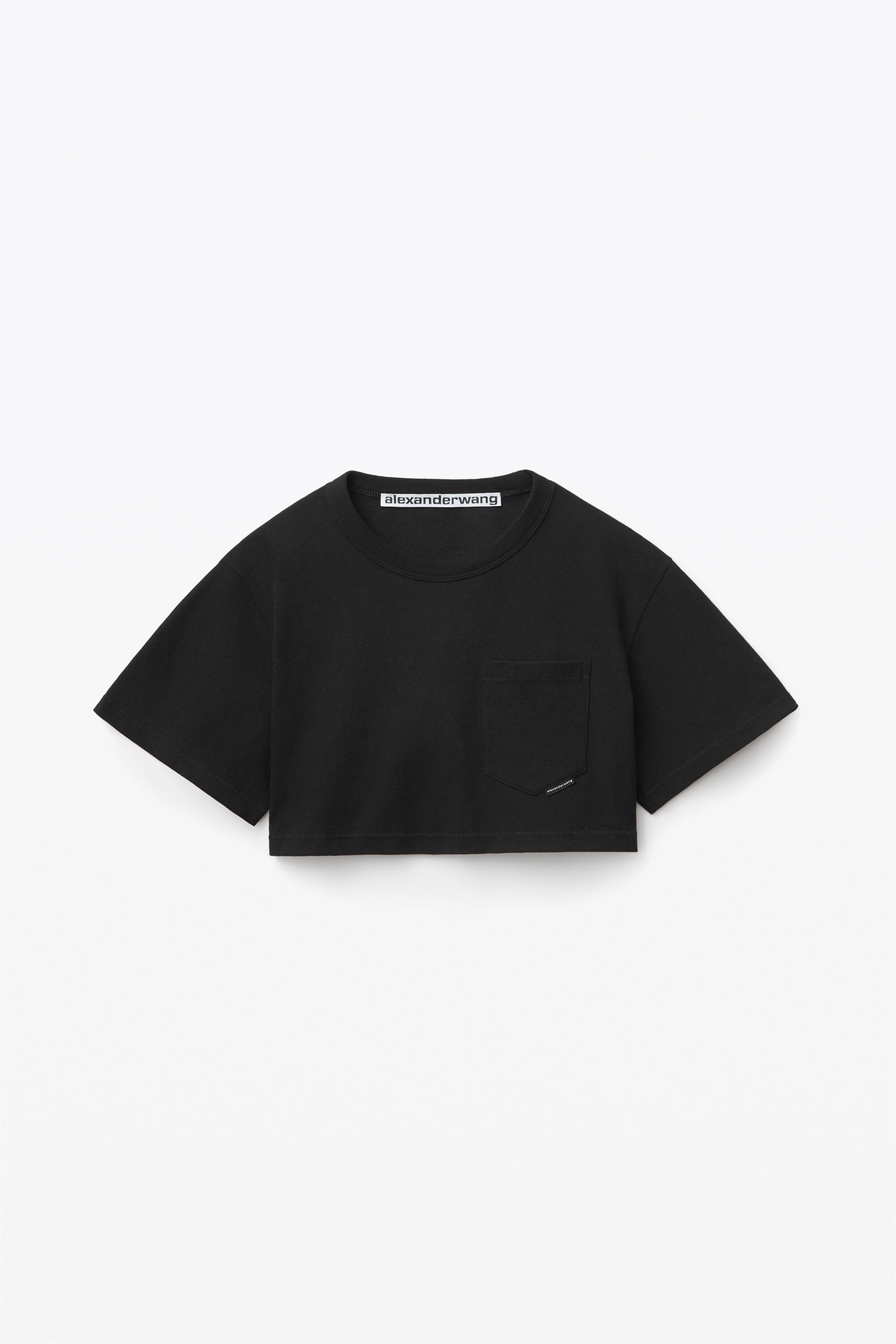 alexanderwang アレキサンダーワング ハイツイストジャージー クロップTシャツ BLACK - alexanderwang® アレキサンダーワング  JP