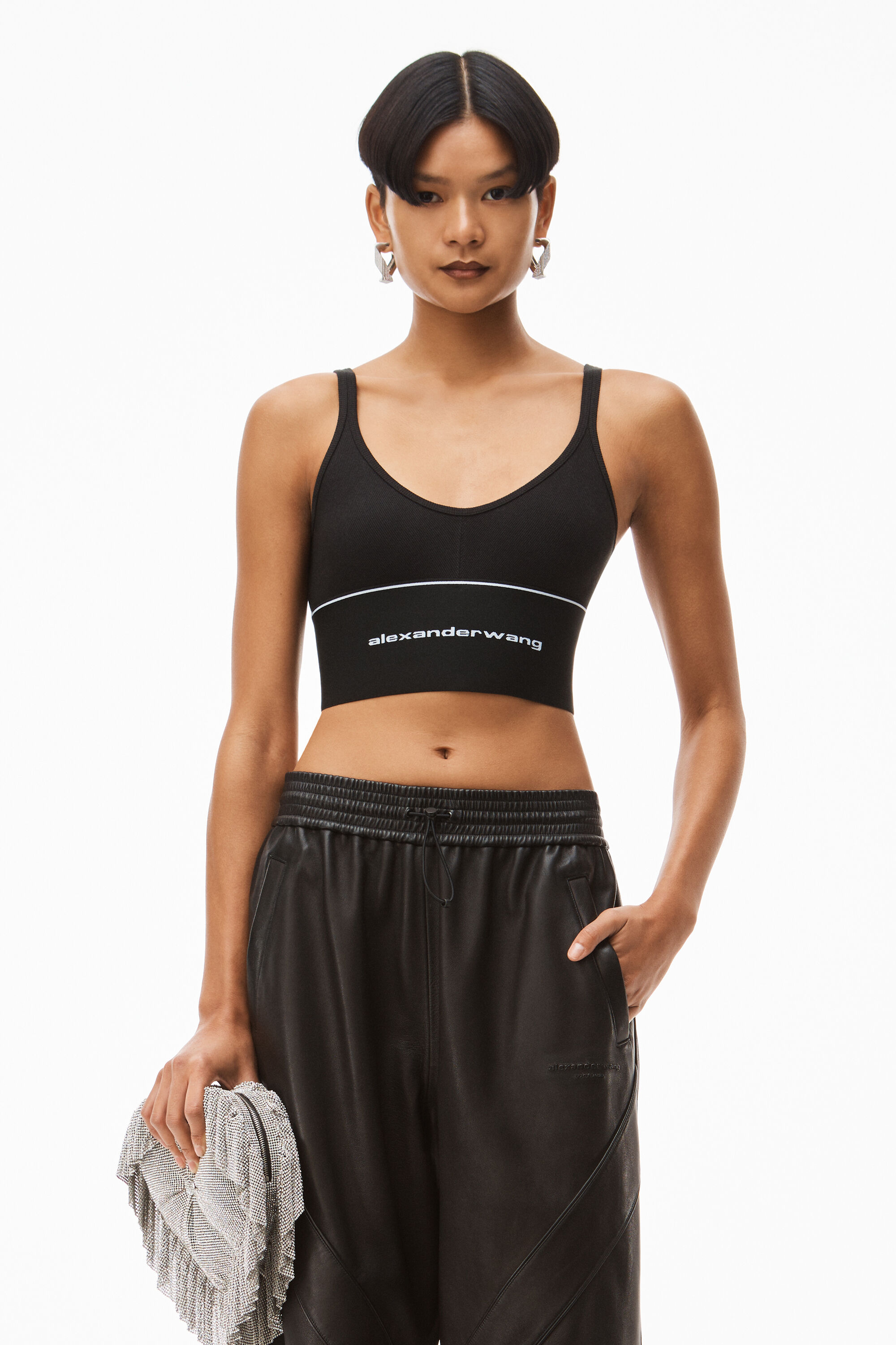 alexander wang logo bra