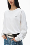 Alexander Wang white t-shirt à manches longues en crêpe de jersey