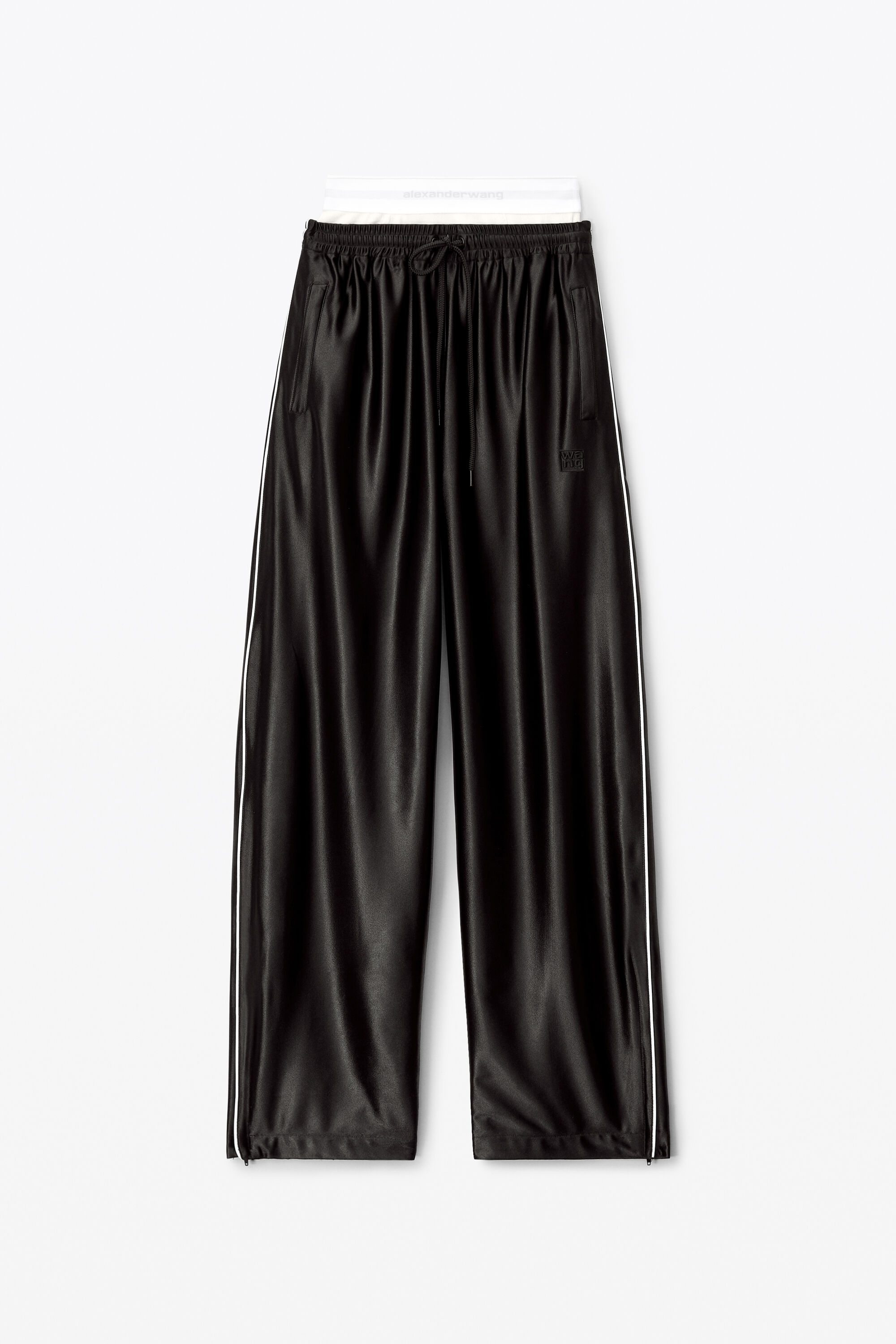 alexanderwang track pant in satin jersey BLACK - alexanderwang